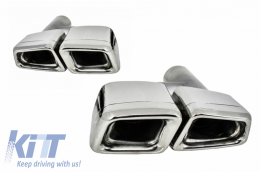 Body Kit LWB suitable for Mercedes S-Class W221 (2005-2011) with Central Grille Piano Black and Exhaust Muffler Tips Tail Pipes-image-6030252