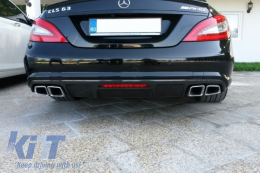 Body Kit LWB suitable for Mercedes S-Class W221 (2005-2011) with Central Grille Piano Black and Exhaust Muffler Tips Tail Pipes-image-6030255