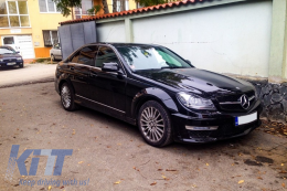 
Body kit MERCEDES C-osztály W204 C204 Facelift modellekhez, C63 Dizájn, zongorafekete és króm sport hűtőráccsal-image-6024993