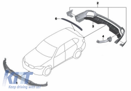 Body Kit Parachoques delantero Labio Difusor para BMW X5 F15 2014-2018 Aero Package M Look-image-6031331