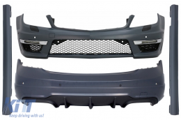 Body Kit per Mercedes C W204 07-15 Paraurti Fari Facelift C63 Look-image-5998027