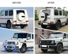 Body Kit pour Mercedes G W463 08-17 Pare-chocs LED grille G63 G65 AMG Look W464--image-6041837