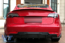 Body Kit pour Tesla modèle 3 17+ Lèvre pare-chocs avant Diffuseur Jupes latérales Carbone Look-image-6085788