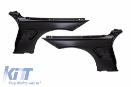 Body Kit suitable for BMW 3 Series F30 (2011-2019) EVO II M3 CS Design with Front Fenders Black and Hood Bonnet & Muffler Tips-image-6066197