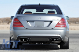 Body Kit suitable for Mercedes S-Class W221 (2005-2011) with Front Grille Piano Black and Exhaust Muffler Tips-image-6030221