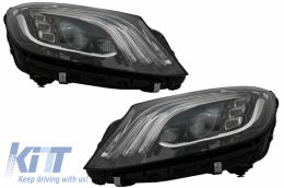 Body Kit suitable for Mercedes S-Class W222 Facelift (2013-06.2017) S63 Design with Headlights Full LED-image-6063381