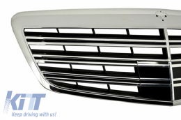 Body Kit suitable for Mercedes W221 S-Class (2005-2011) S63 S65 Design with Front Grille and Exhaust Muffler Tips-image-6063030