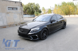 Body Kit suitable for Mercedes W222 S-Class Long Wheel Base (2013-06.2017) Side Skirts Long Version Muffler Tips-image-6040524