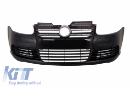 Body Kit suitable for VW Golf 5 (2005-2007) R32 Design Exhaust System Front Bumper Piano Black-image-6031084