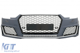 BodyKit für Audi A4 B9 8W 16-18 RS4 Look Stoßstange Endrohre Kühlergrill Diffusor-image-6072855