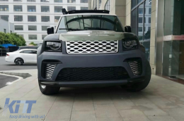 Bodykit für Defender SUV L663 2019+ Stoßstange Haube Kühlergrill Kotflügel Endrohre-image-6108336