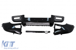 Bodykit für Land Rover Defender SUV L663 2019+ Schwarz Stoßstange Spoiler Kühlergrill Radhäuser Rücklichter-image-6099586