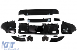 Bodykit für Land Rover Defender SUV L663 2019+ Schwarz Stoßstange Spoiler Kühlergrill Radhäuser Rücklichter-image-6099597