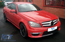 Bodykit für Mercedes C-Klasse C204 Coupe 2011-2015 C63 Design Stoßstange Seitenschweller-image-6086942