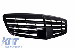 Bodykit für Mercedes S-Klasse W221 2005-2011 LWB Gitter Schalldämpfer Tipps Glänzend schwarz-image-6062980