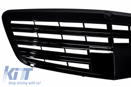 Bodykit für Mercedes S-Klasse W221 2005-2011 LWB Gitter Schalldämpfer Tipps Glänzend schwarz-image-6062981