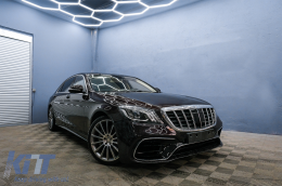 Bodykit für Mercedes S-Klasse W222 Facelift 13-08.20 Stoßstange Auspuff S63 Look Endrohre-image-6090158