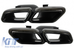 Bodykit für Mercedes W222 13-06.17 S65 Look Auspuff Schalldämpfer Tipps Schwarz-image-6054629