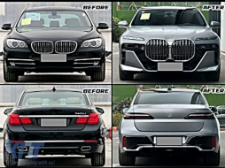 Bodykit Stoßstange für BMW 7er F01 08-15 Umbau G70-Look Scheinwerfer Haube-image-6107090