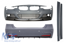 BodyKit Stoßstange PDC für BMW 5er F30 11+ M Sport Look Diffusor Einzelauspuff-image-6009616