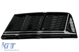 Bumper Lower Grille Covers Side Grilles suitable for Audi A4 B9 Sedan Avant (2016-2018) RS4 Design Chromed Edition-image-6067972