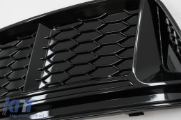 Bumper Lower Grille Covers Side Grilles suitable for Audi A4 B9 Sedan Avant (2016-2018) RS4 Design Black Edition-image-6067959