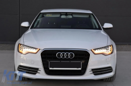 Bumper Lower Grille Covers Side Grilles suitable for Audi A6 C7 4G (2012-2015) Without ACC-image-6070209