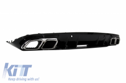 Bumper Valance Diffuser with Rear Bumper Flaps suitable for Mercedes C-Class C205 A205 Coupe Cabriolet (2014-2019) Facelift C63S Design-image-6073247