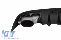 Bumper Valance Diffuser with Rear Bumper Flaps suitable for Mercedes C-Class C205 A205 Coupe Cabriolet (2014-2019) Facelift C63S Design-image-6073249