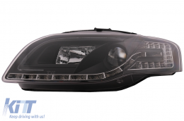 C LED Tube Light Headlights suitable for Audi A4 B7 (11.2004-03.2008) Black-image-6093268