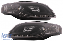 C LED Tube Light Headlights suitable for Audi A4 B7 (11.2004-03.2008) Black-image-6093269