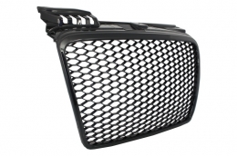 Calandre avant pour AUDI A4 B7 2004-2008 Grille RS4 Piano Black Honeycomb Design--image-6016911