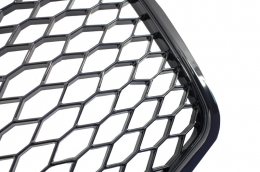 Calandre avant pour AUDI A4 B7 2004-2008 Grille RS4 Piano Black Honeycomb Design--image-6016912