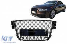 Calandre avant pour AUDI A5 8T 2008-2011 RS5 Design Badgeless Piano Black--image-6075290