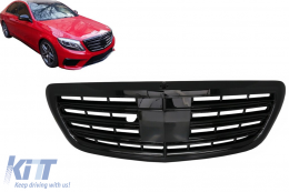 Calandre avant pour MERCEDES W222 Classe S 2014+ S63 S65 Design Piano Noir--image-6097568