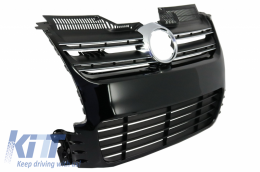 Calandre avant pour VW Golf 5 V 2003-2009 Grille centrale R32 Design Noir--image-6028641