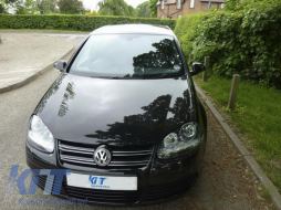 Calandre avant pour VW Golf 5 V 2003-2009 Grille centrale R32 Design Noir--image-6028656