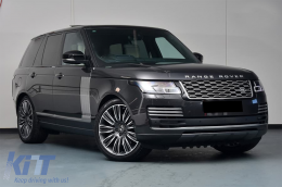 Calandre centrale pour Range Rover Vogue L405 (2013-2017) Autobiography Design conversion au look 2018 Édition Black Chrome-image-6067784