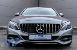 Calandre pour MERCEDES C W205 S205 14+ AMG GT-R Panamericana Look Sans Caméra-image-6042768