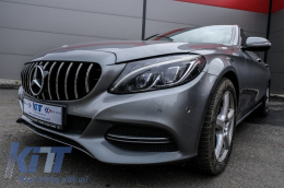 Calandre pour MERCEDES C W205 S205 14+ AMG GT-R Panamericana Look Sans Caméra-image-6060493