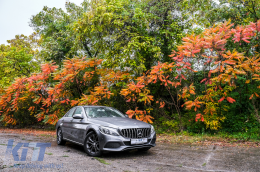 Calandre pour MERCEDES C W205 S205 14+ AMG GT-R Panamericana Look Sans Caméra-image-6074134