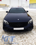 Calandre pour Mercedes E W212 S212 Facelift 13-16 GT-R Panamericana Look Noir-image-6042814