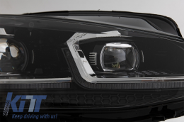 Central Badgeless Grille with LED Headlights Sequential Dynamic Turning Lights suitable for VW Golf 7.5 VII Facelift (2017-up) GTI Design Red And Chrome-image-6058378