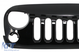 Central Front Grille suitable for JEEP Wrangler / Rubicon JK (2007-2017) Angry Vader Design Black-image-6000306