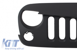 Central Front Grille suitable for JEEP Wrangler / Rubicon JK (2007-2017) Angry Bird Design Matte Black-image-6022360