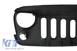 Central Front Grille suitable for JEEP Wrangler / Rubicon JK (2007-2017) Angry Bird Design Matte Black-image-6022363