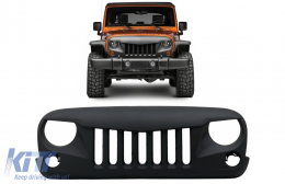 Central Front Grille suitable for JEEP Wrangler / Rubicon JK (2007-2017) Eagle Eyes Matte Black-image-6085281