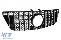 Central Front Grille suitable for Mercedes ML W164 Facelift (07.2008-2011) GT-R Panamericana Design Black Chrome-image-6090249