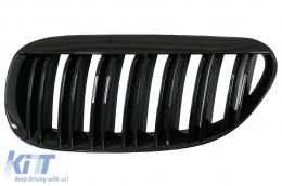 Central Front Kidney Grille suitable for BMW 6 Series E63 E64 LCI Pre-LCI (2004-2010) M Design Double Stripe Piano Black-image-6079057