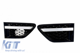 Central Grille and Side Vents Assembly suitable for Land Range Rover Sport L320 Facelift (2009-2013) Autobiography Look All Black Edition-image-6006756